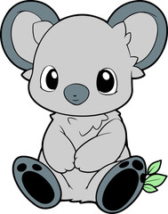 Cute Koala cartoon. Koala clipart vector illustration