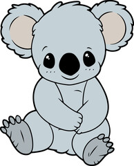 Cute Koala cartoon. Koala clipart vector illustration