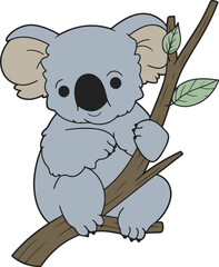 Cute Koala cartoon. Koala clipart vector illustration