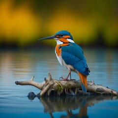 A captivating photograph showcasing the stunning beauty and vibrant colors of a kingfisher in its natural habitat Generative AI 