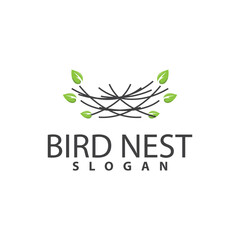 Bird Nest Logo, Bird House Shelter Vector, Modern Line Design Minimalist Style, Symbol Template Icon