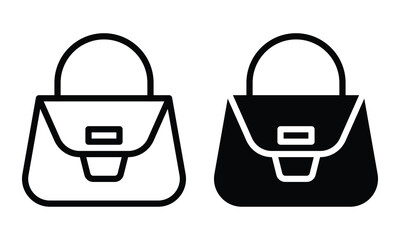 Handbag icon with outline and glyph style.