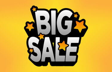 big sale with stars headlines typography