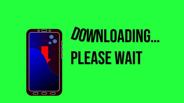 Download process animation with green and white background