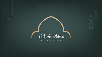 Amazing Modern minimalist design of banner poster for Eid al-Adha celebration for Muslims