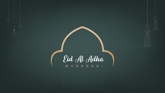 Amazing Modern minimalist design of banner poster for Eid al-Adha celebration for Muslims