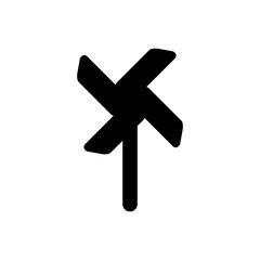 Obraz premium Pinwheel silhouette icon. Design element of Summer time vacation, vector illustration in trendy style. Editable graphic resources for many purposes. 