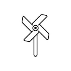 Pinwheel outline icon. Design element of Summer time vacation, vector illustration in trendy style. Editable graphic resources for many purposes. 