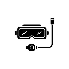 Snorkel black fill icon. Design element of Summer time vacation, vector illustration in trendy style. Editable graphic resources for many purposes.