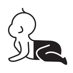 Solid Line TODDLER design vector icon design vector line icon svg
