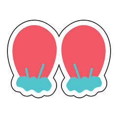 Sticker BABY MITTENS design vector icon design vector line icon svg