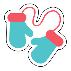 Sticker BABY GLOVES design vector icon design vector line icon svg