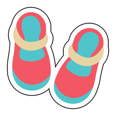Sticker BABY SHOES design vector icon design vector line icon svg