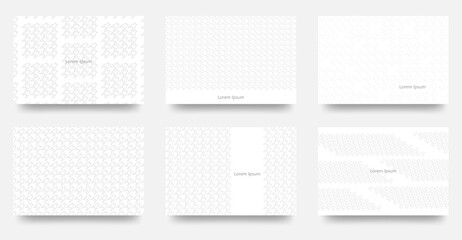 広告や背景　壁紙　名刺などに使えそうな　千鳥格子の幾何学模様　ベクターカード6枚セット