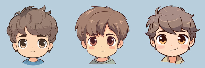 Cute boy cartoon avatar vector illustration