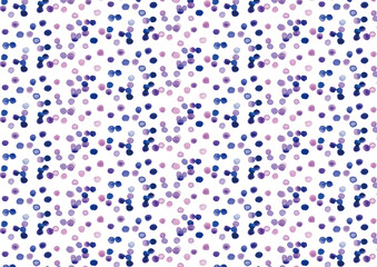 手描き水彩の紫色の水玉模様の背景イラスト