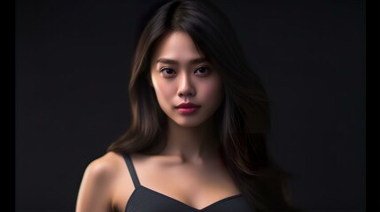 Fototapeta premium キャミソール・下着を着る美人な女性・女優・タレント・グラビアアイドル（Generative AI） 
