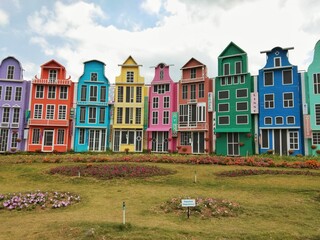 colorful houses in a row