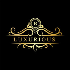 Elegant Minimalist Ornament Logo Template Luxury Ornament Wedding Decoration Business. Initial Brand Design.