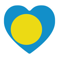 Palau flag in shape. Flag of Palau in shape.