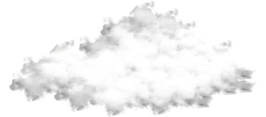Dense cloud vector isolated on a dark background. Realistic fog or smoke vector for storm or sunny weather design. Cloudy sky or smog environmental design on a transparent background for templates.