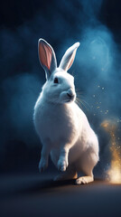 ai generated fantasy white rabbit, mid autumn festive concept