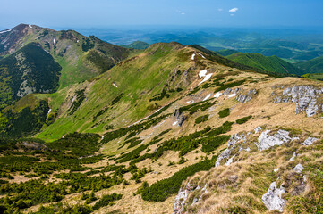 Fototapeta na wymiar Colorful spring mountain landscape of the Mala Fatra, Slovakia.