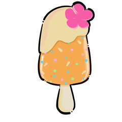 Beauty sweet ice scream for background, pattern, icon, element 