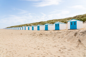 On the coast with beach huts