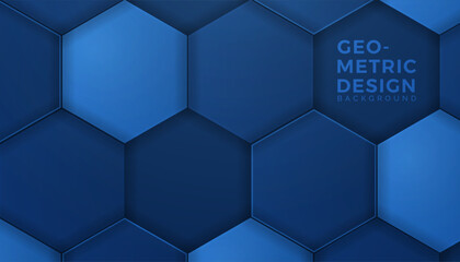 Abstract blue hexagon gradient background
