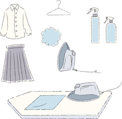 アイロンがけのイラスト