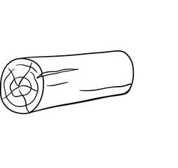 Firewood doodle. Line monochrome black sketch. Vector icon