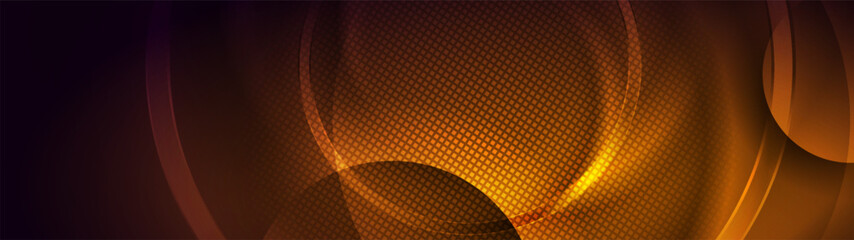 Bright orange glowing abstract tech background. Vector banner design