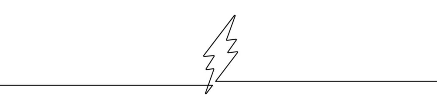 recommend clip art: Lightning icon in continuous line drawing style. Line art of lightning bolt icon.