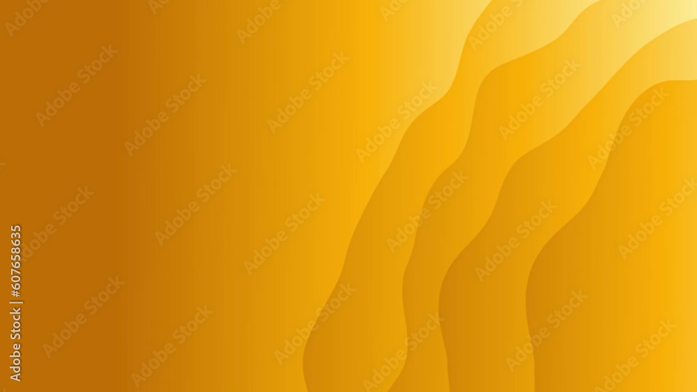 Poster bright yellow or orange colorful plain curly objects abstract backdrop - loop video