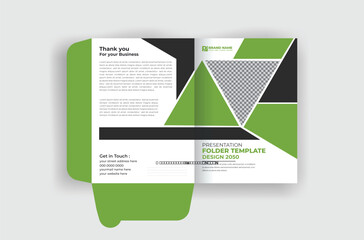 Abstract eye-catching presentation folder design template and modern layout