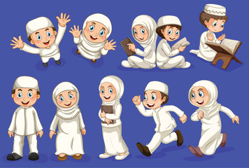 Muslim people doing activities by the greatest graphics