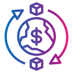 world gradient style icon