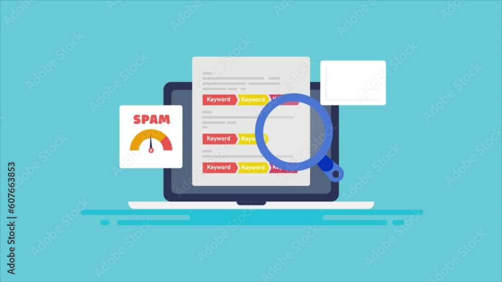 Poster keyword stuffing in web content, unauthorised seo practice, spamming search engine attempt to high r