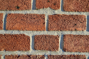 A closeup of bricks in the afternoon sun