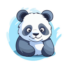 Panda logo design. Abstract cute panda emblem. Vector illustration