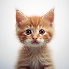 Cute cat isolated on a white background. Generative AI