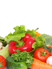 Fresh vegetables isolated on white background