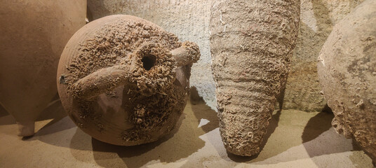 An ancient Roman amphoras 30 BC  -  AD 330 from the mediterranean sea
