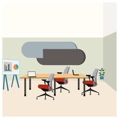 conference room of the office where officials meetings are done vector illustration art  attraction between boss and employees