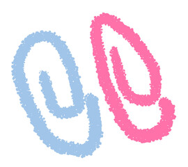 Fototapeta premium drawing line art cartoon cute icon symbol paper clip