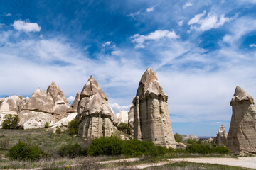 Fototapeta na wymiar Love Valley - a valley in Goreme Historical National Park, Cappadocia, Turkey