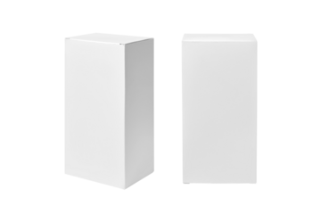 White paper box mockup isolated on white background