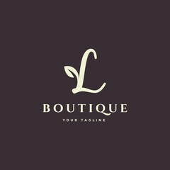 letter L boutique signature font feminine alphabet lettering logo design vector graphic illustration
