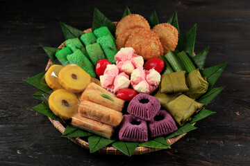 Jajan Tampah, Assorted Colorful Indonesian Traditional Cakes Served During Festivities